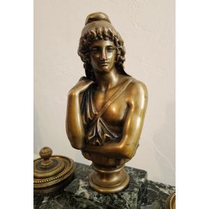 Bronze Inkwell Signed Clesinger And Barbedienne, 19th Century