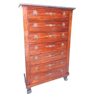 Empire Style Mahogany Chest Of Drawers