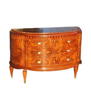 Art Deco Curved Chest Of Drawers, 1925, In Amboyna