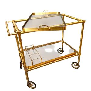 Rolling Bar In Bronze, Bamboo Style