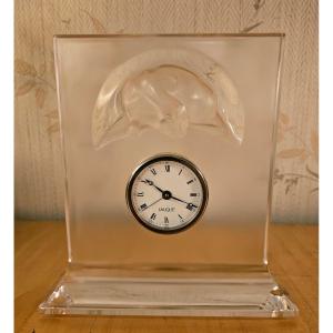 Lalique Cat Clock