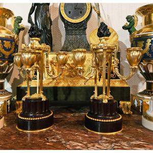 Athenian Ormolu And Amaranth Candelabra