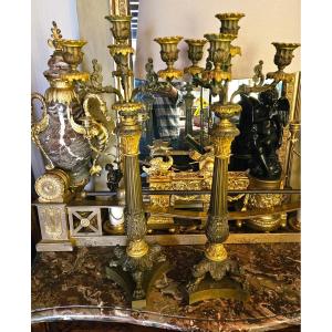 Large Ormolu And Patinated Candelabra Circa 1820