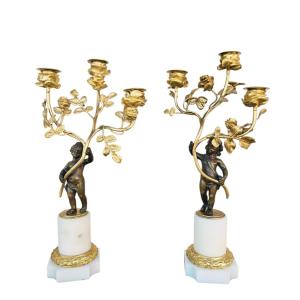 Candelabra With Putti From The Early 19th Century