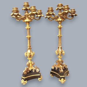 Pair Of Ormolu Candelabras