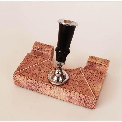 Wreath Holder Art Deco Shagreen And Ivory Attributed To La Maison Dominique