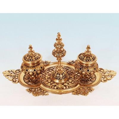 Office Writing Case Gilt Bronze Ottoman Style Nineteenth