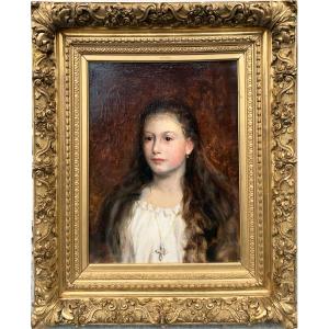 Portrait Of A Young Girl Charles Hermans (1839–1924)