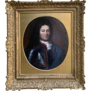Portrait Of A Man In Armor (circle Of Hyacinthe Rigaud)