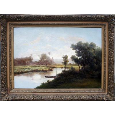Landscape Signed Stuart Nineteenth Century