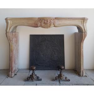 Louis XV Stone Fireplace