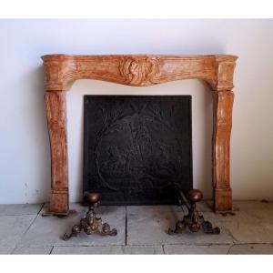 Small Louis XV Stone Fireplace