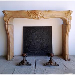 Louis XV Stone Fireplace