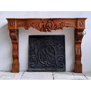Louis XV Walnut Fireplace