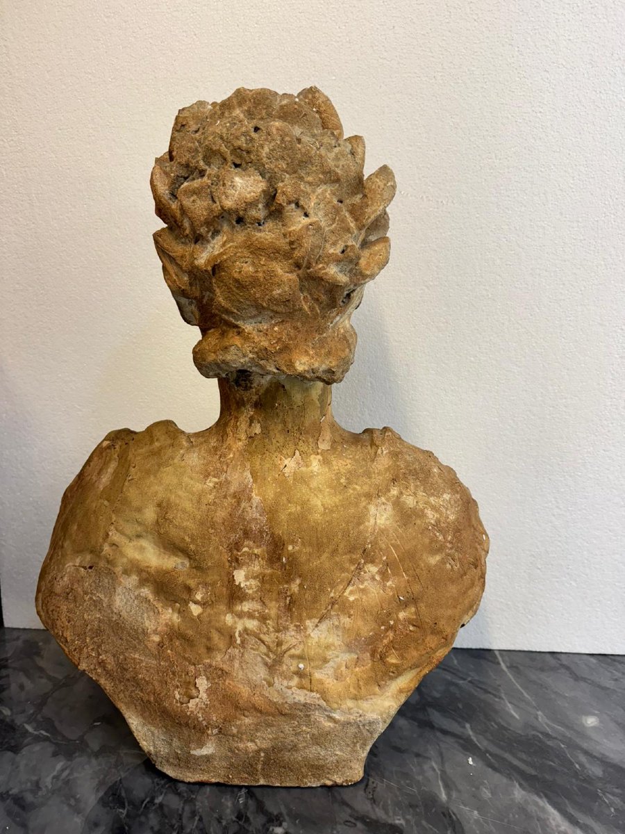 Busto di Imperatore Romano in Terracotta Patinata-photo-2