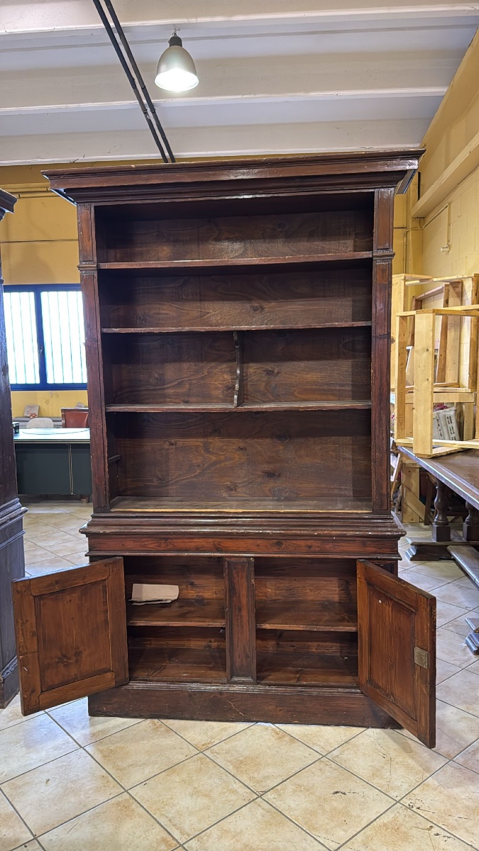 Coppia di librerie a giorno in legno naturale.-photo-3