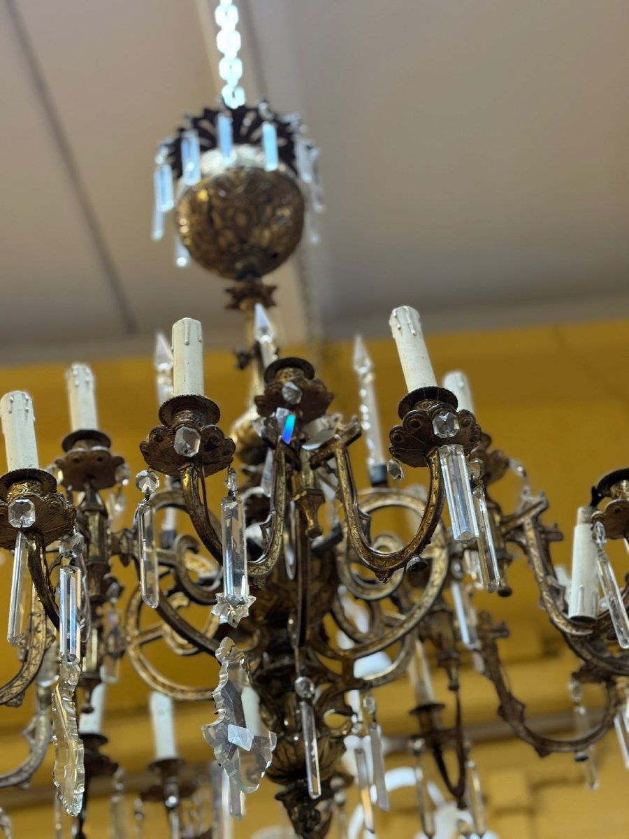 lampadario francese in bronzo dorato -photo-2