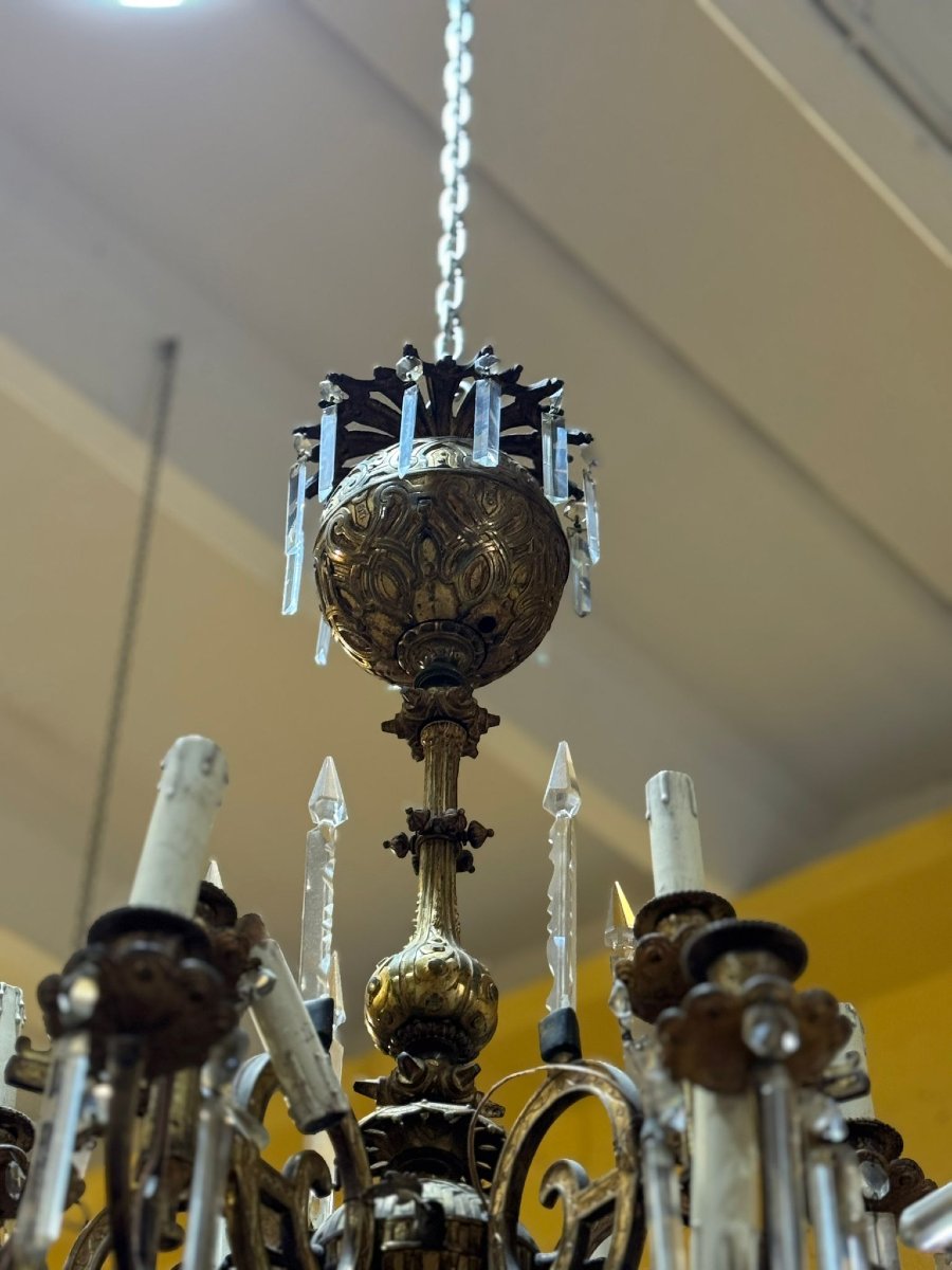 lampadario francese in bronzo dorato -photo-1
