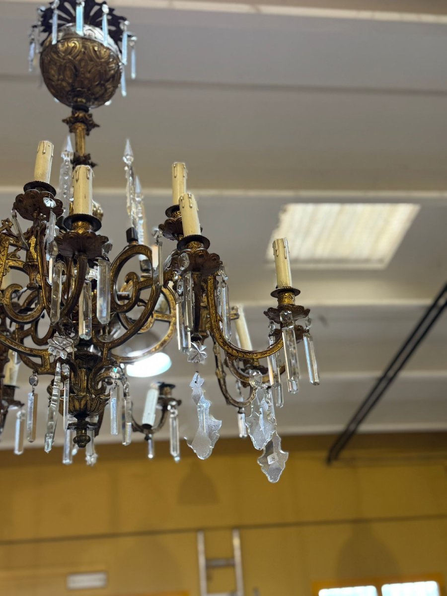 lampadario francese in bronzo dorato -photo-4