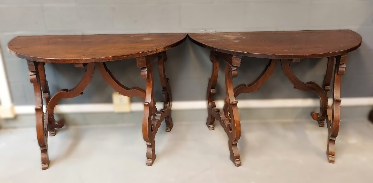 Coppia di consoles a mezzaluna-photo-2