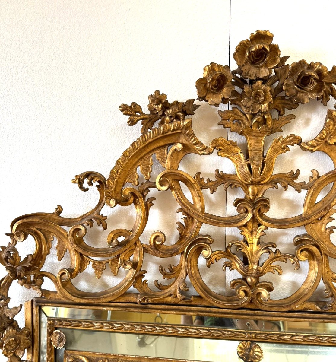 Specchiera intagliata e dorata, Piemonte XVIII secolo -photo-2