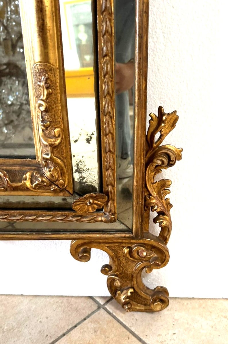 Specchiera intagliata e dorata, Piemonte XVIII secolo -photo-2