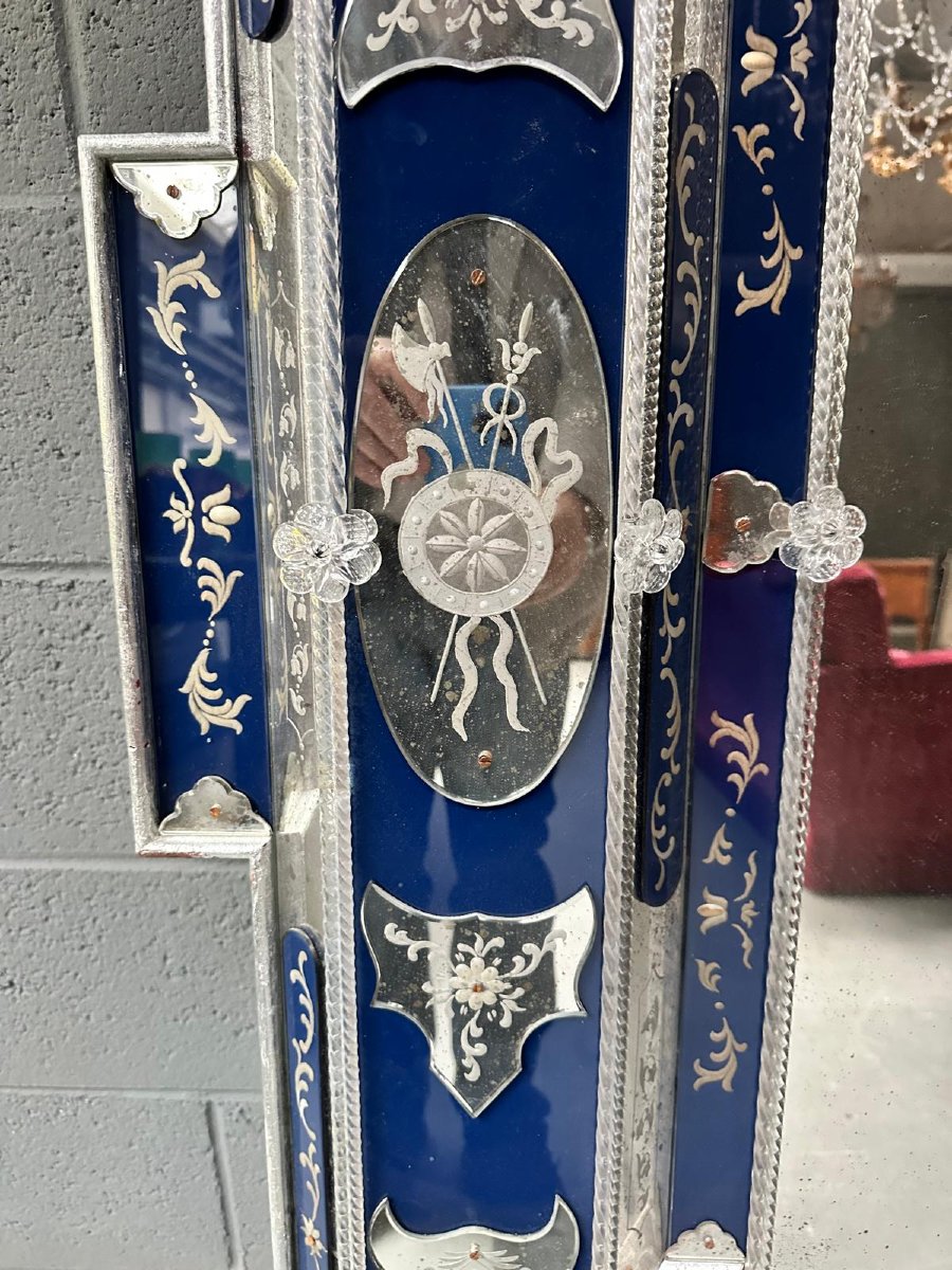 Specchiera in vetro molato, stile Veneziano XX secolo -photo-3