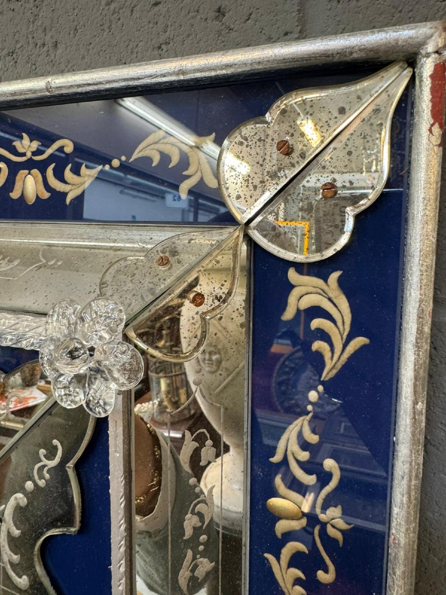 Specchiera in vetro molato, stile Veneziano XX secolo -photo-2