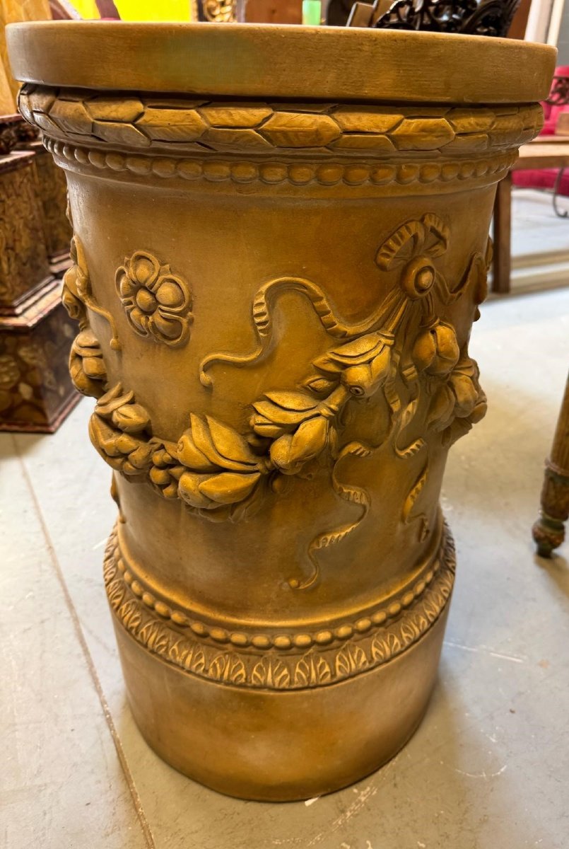 Scultura in terracotta dipinta raffigurante Venere-photo-2