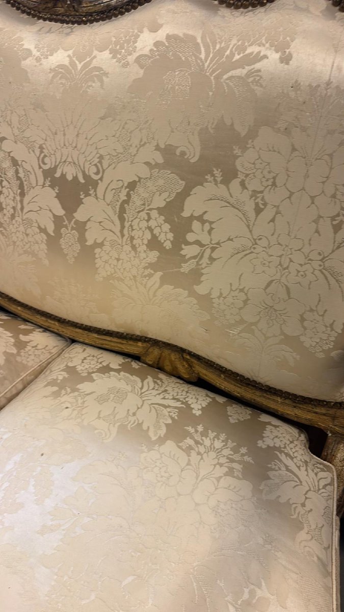 Divano in legno argentato a tre posti-photo-3