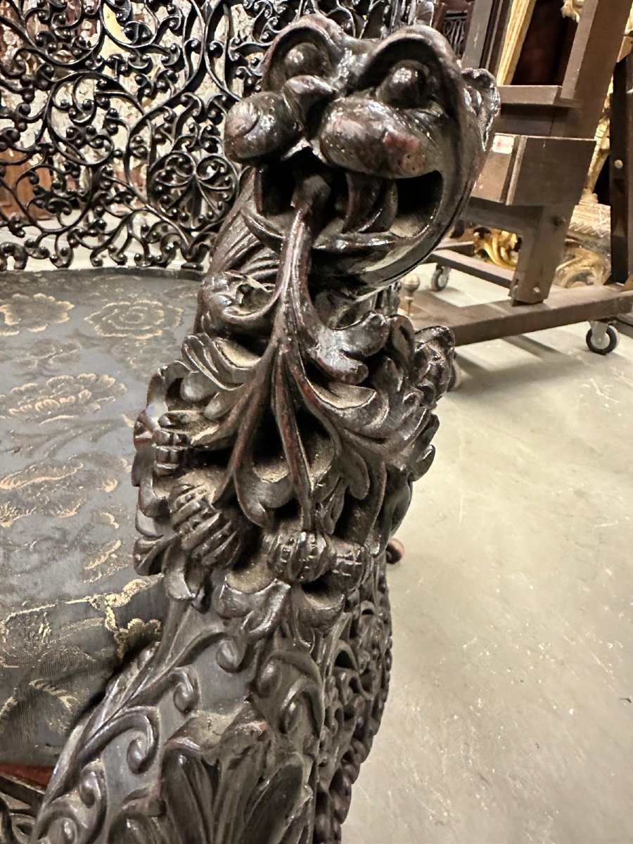 Sedia traforata AngloIndiana del XIX secolo-photo-3