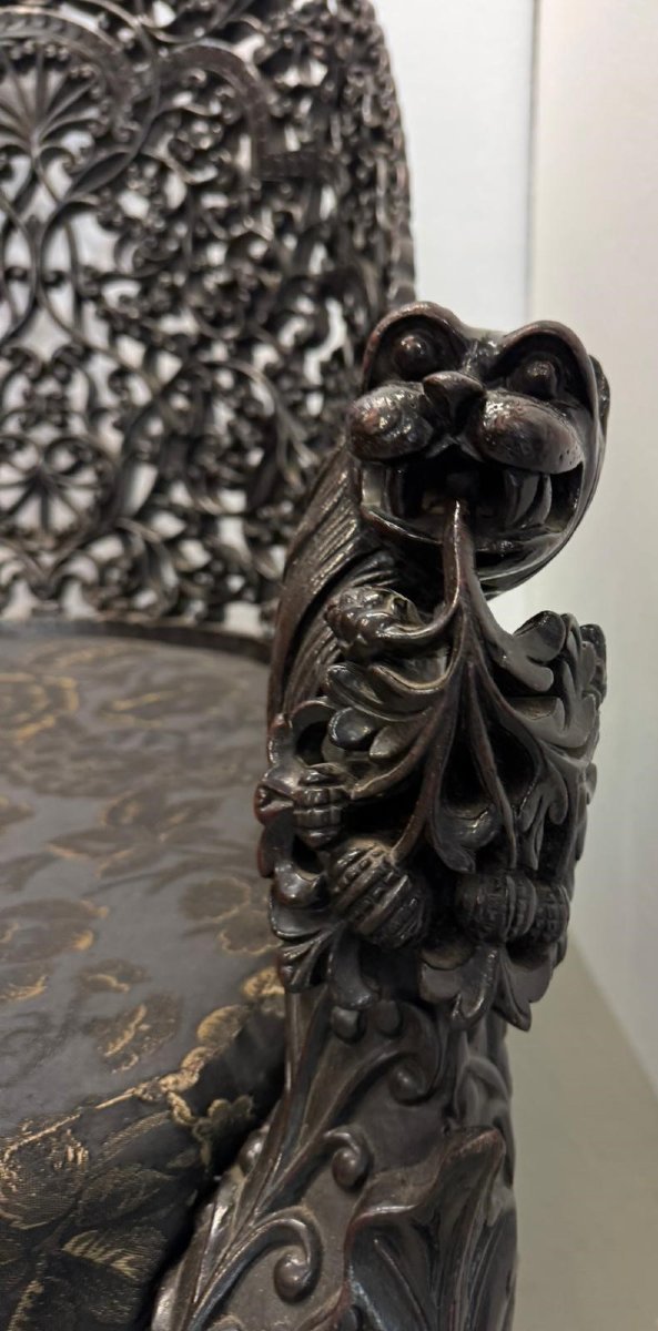 Sedia traforata AngloIndiana del XIX secolo-photo-2