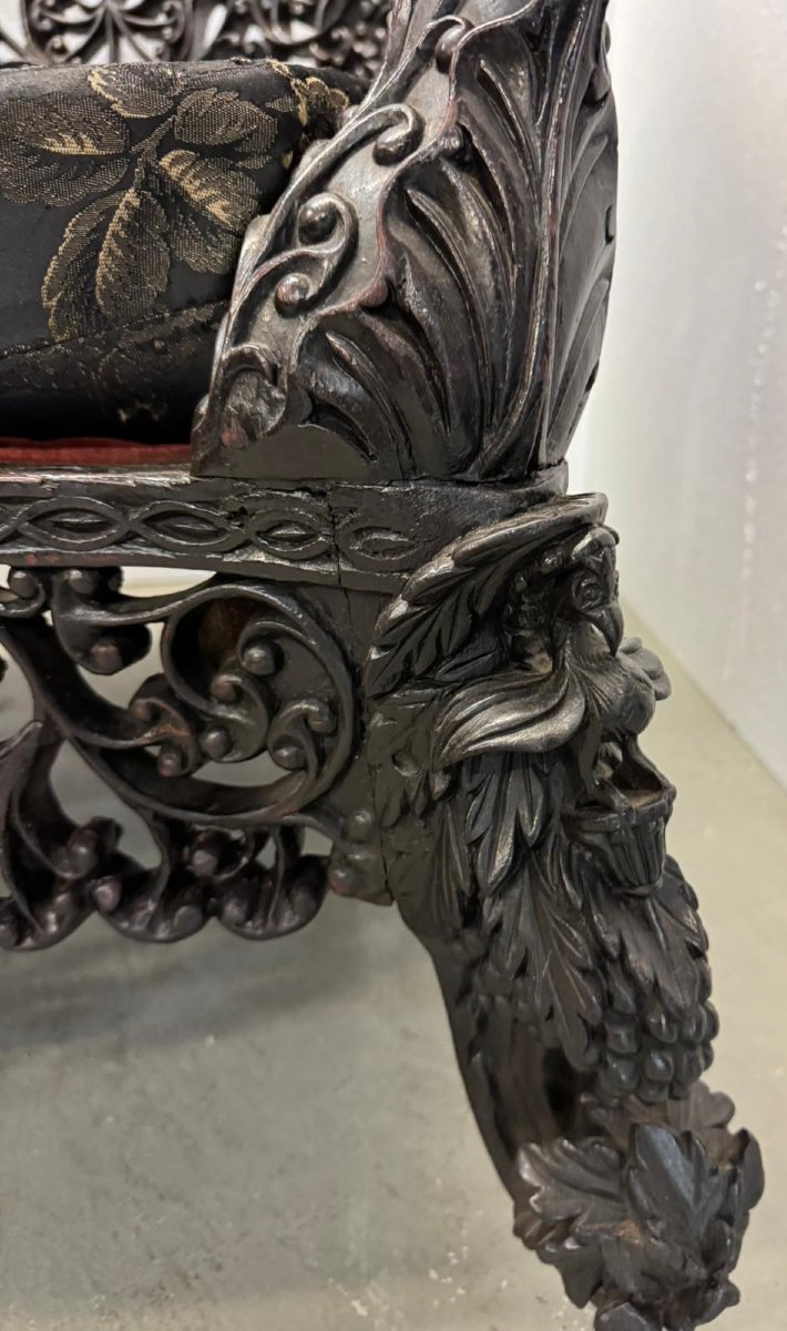 Sedia traforata AngloIndiana del XIX secolo-photo-3