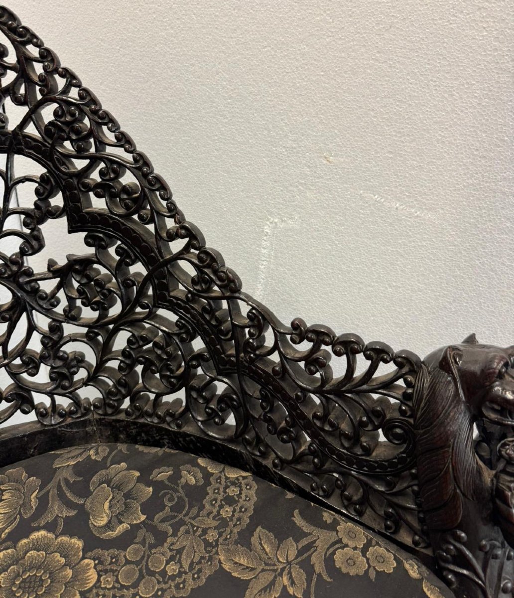 Sedia traforata AngloIndiana del XIX secolo-photo-7