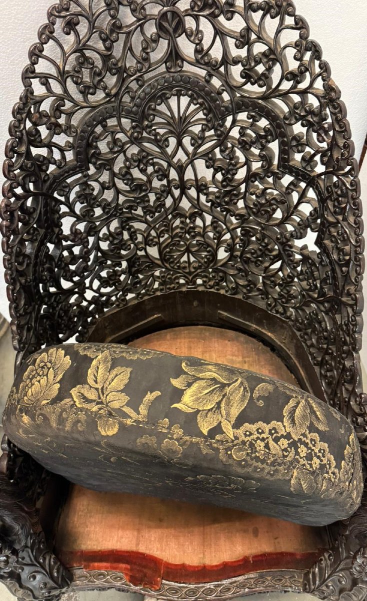 Sedia traforata AngloIndiana del XIX secolo-photo-8