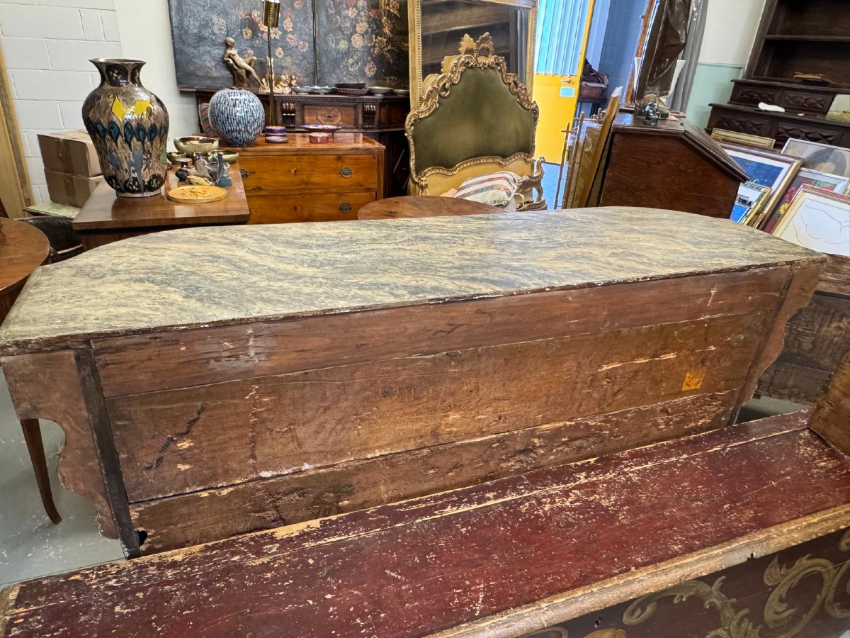 Credenza antica in legno dipinto-photo-2