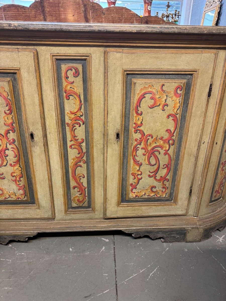 Credenza antica in legno dipinto-photo-2