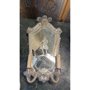 Coppia di applique veneziane con doppio lume.