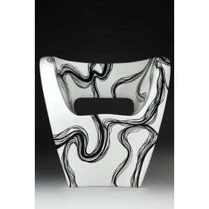 Smoke - Little Albert Armchair By Ron Arad, Hand Decorated, Signed Amane