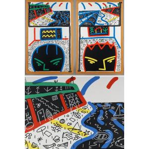 Very Large Format Diptych By François Boisrond (1959) Beach Dream (1986)