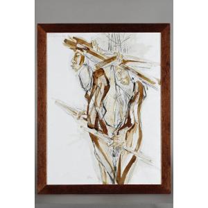 Dessin Et Peinture Sur Papier De Pôl Roux: M'bour