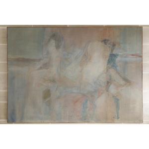 Very Large Canvas By Jean Paul Barray (1930-2012)