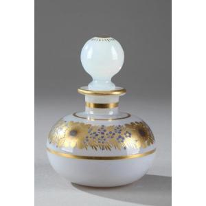 Small Soapy Opaline Bottle With Desvignes Decor
