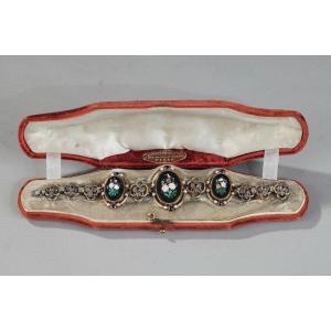 Vermeil Bracelet Decorated With Micro-mosaic Medallions