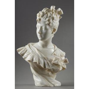 Marble Bust Of A Woman, Henri Emile Allouard (1844-1929)