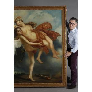 Very Large Painting Of Psyche And Love From The French Neoclassical School