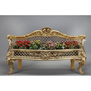 Louis XV Style Carved And Gilded Wooden Planter