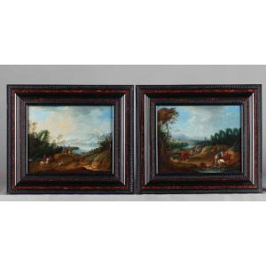 Two Landscapes Attributed To Elias Martin, 18th Century