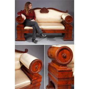 Biedermeier Mahogany Sofa, Austria 1830
