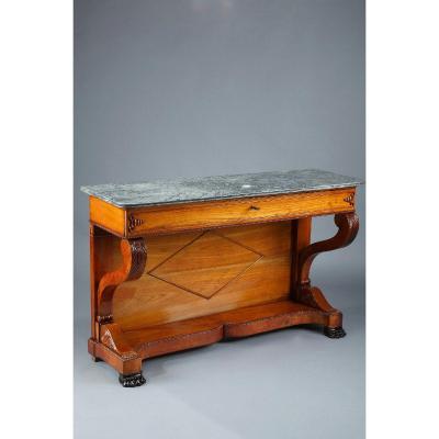 Large Cherry Wood Console, 19th Century
